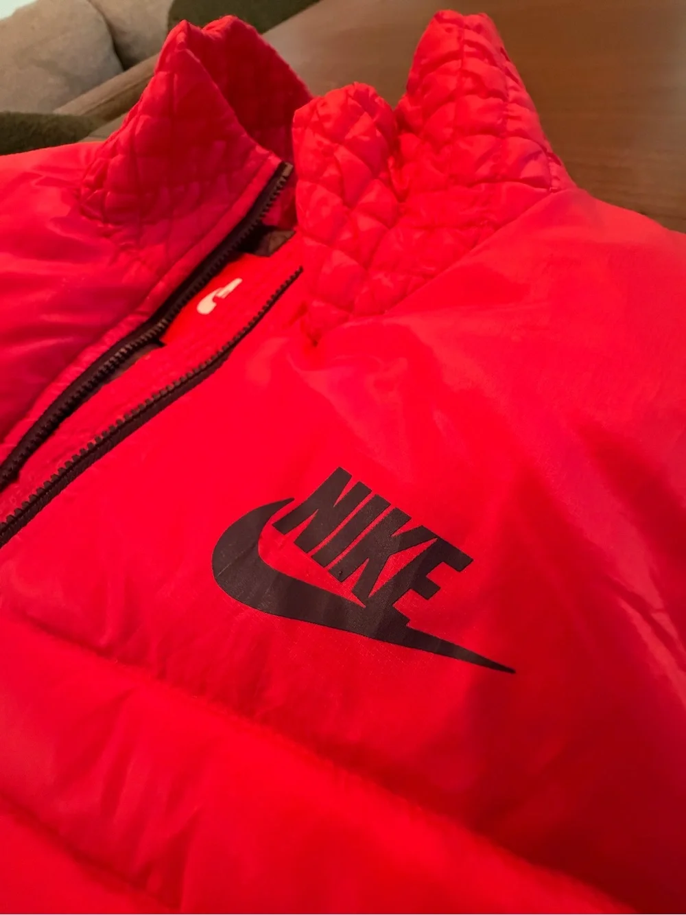Nike Red Quilted Down Puffer Vest Size M (Runs Small)